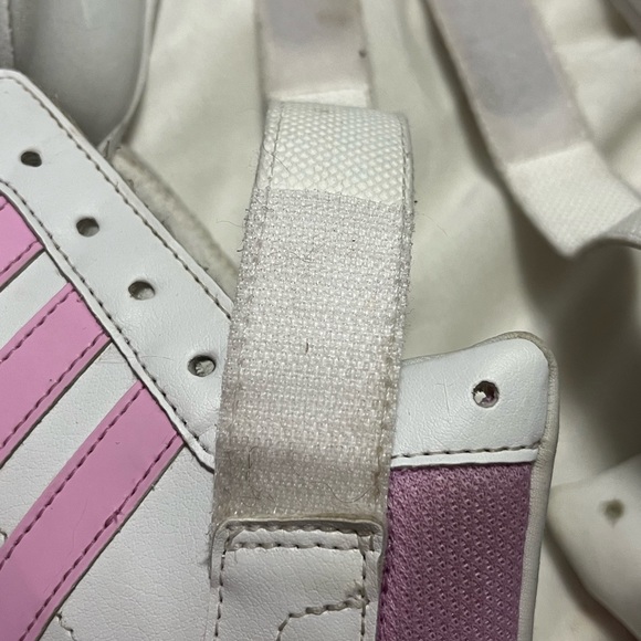 Adidas high top cloudfoam sneaker pink and white girls size 3 - Picture 14 of 16